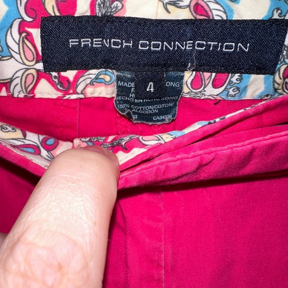 French Connection - Fuchsia Wide Leg Cotton Trousers - Picture 7 of 9